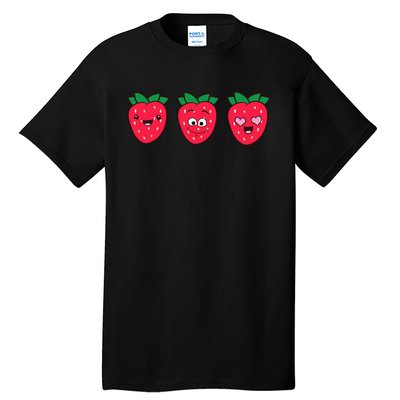 Kawaii Strawberry Fruit Cute Strawberries Tall T-Shirt