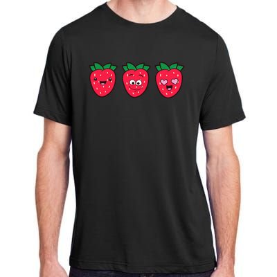 Kawaii Strawberry Fruit Cute Strawberries Adult ChromaSoft Performance T-Shirt