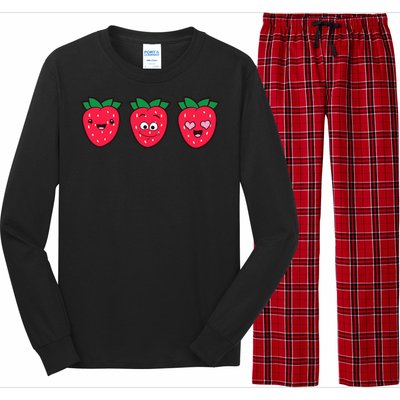 Kawaii Strawberry Fruit Cute Strawberries Long Sleeve Pajama Set