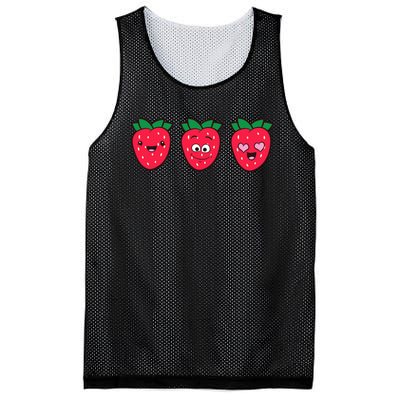 Kawaii Strawberry Fruit Cute Strawberries Mesh Reversible Basketball Jersey Tank