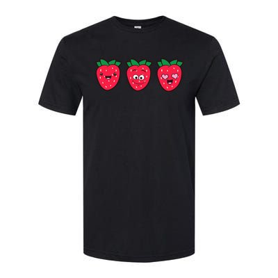 Kawaii Strawberry Fruit Cute Strawberries Softstyle CVC T-Shirt