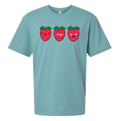 Kawaii Strawberry Fruit Cute Strawberries Sueded Cloud Jersey T-Shirt