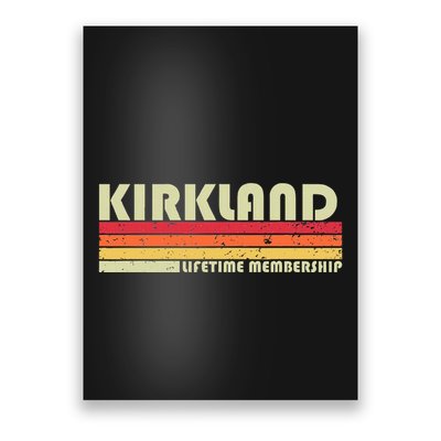 Kirkland Surname Funny Retro Vintage 90s Birthday Reunion Poster