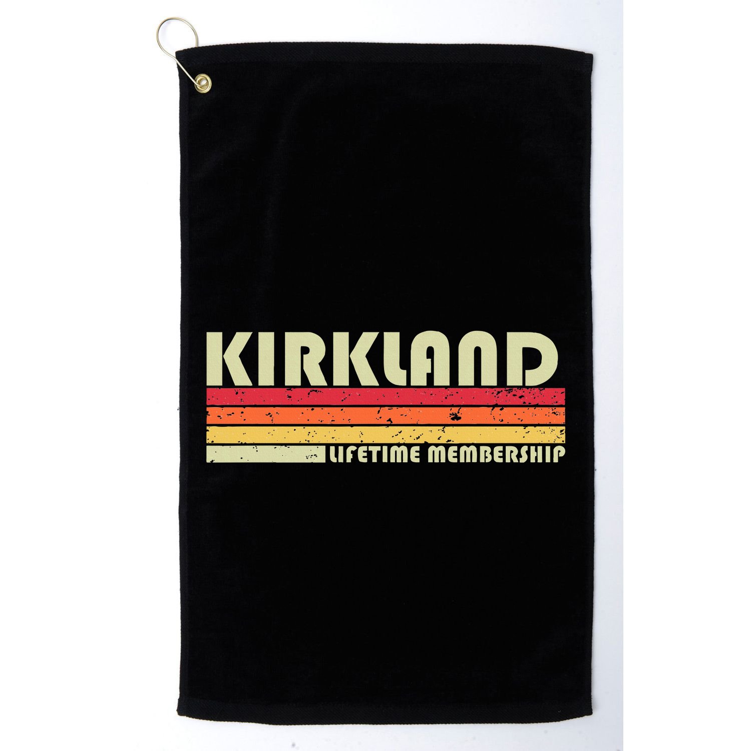 Kirkland Surname Funny Retro Vintage 90s Birthday Reunion Golf Towel