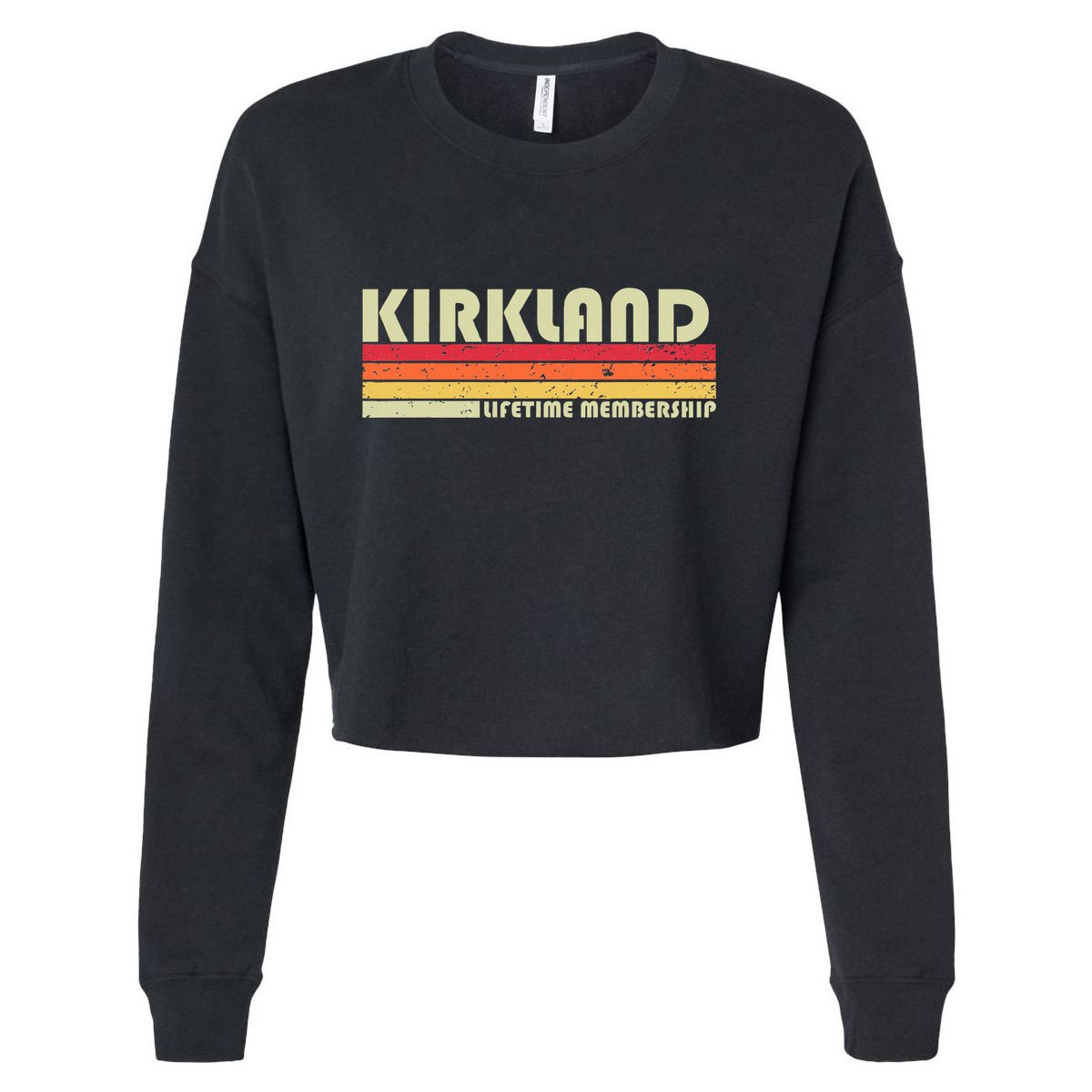 Kirkland Surname Funny Retro Vintage 90s Birthday Reunion Cropped Pullover Crew