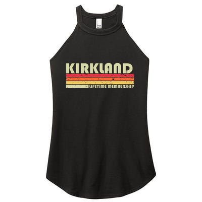Kirkland Surname Funny Retro Vintage 90s Birthday Reunion Women's Perfect Tri Rocker Tank