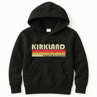 Kirkland Surname Funny Retro Vintage 90s Birthday Reunion Kids Hoodie