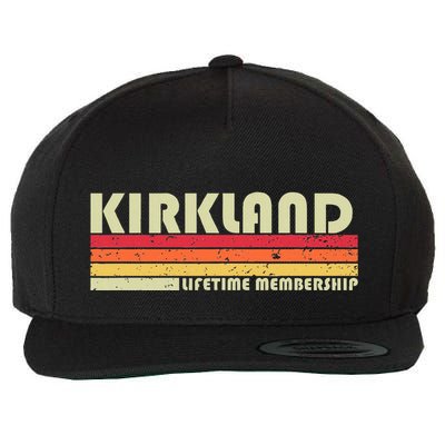 Kirkland Surname Funny Retro Vintage 90s Birthday Reunion Wool Snapback Cap