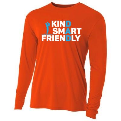 Kind Smart Friendly Dad Papa Best Daddy Ever Fathers Day Cute Gift Cooling Performance Long Sleeve Crew