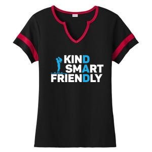 Kind Smart Friendly Dad Papa Best Daddy Ever Fathers Day Cute Gift Ladies Halftime Notch Neck Tee