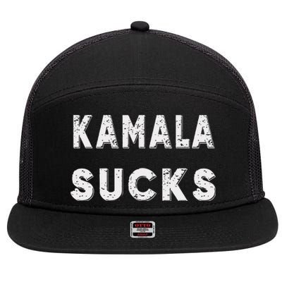 Kamala Sucks Funny Kamala Harris Sucks 7 Panel Mesh Trucker Snapback Hat