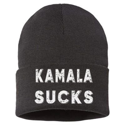 Kamala Sucks Funny Kamala Harris Sucks Sustainable Knit Beanie