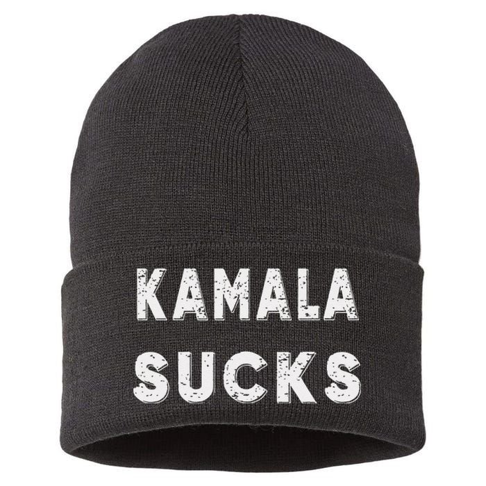 Kamala Sucks Funny Kamala Harris Sucks Sustainable Knit Beanie