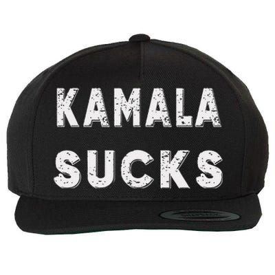 Kamala Sucks Funny Kamala Harris Sucks Wool Snapback Cap