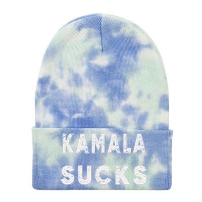 Kamala Sucks Funny Kamala Harris Sucks Tie Dye 12in Knit Beanie