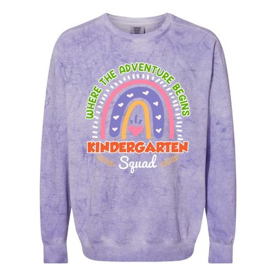 Kindergarten Squad Group Teacher Kindergarten Gift Colorblast Crewneck Sweatshirt