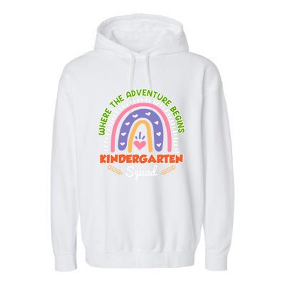 Kindergarten Squad Group Teacher Kindergarten Gift Garment-Dyed Fleece Hoodie