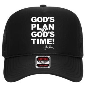 Klever Shirtz GodS Plan In GodS Time High Crown Mesh Back Trucker Hat