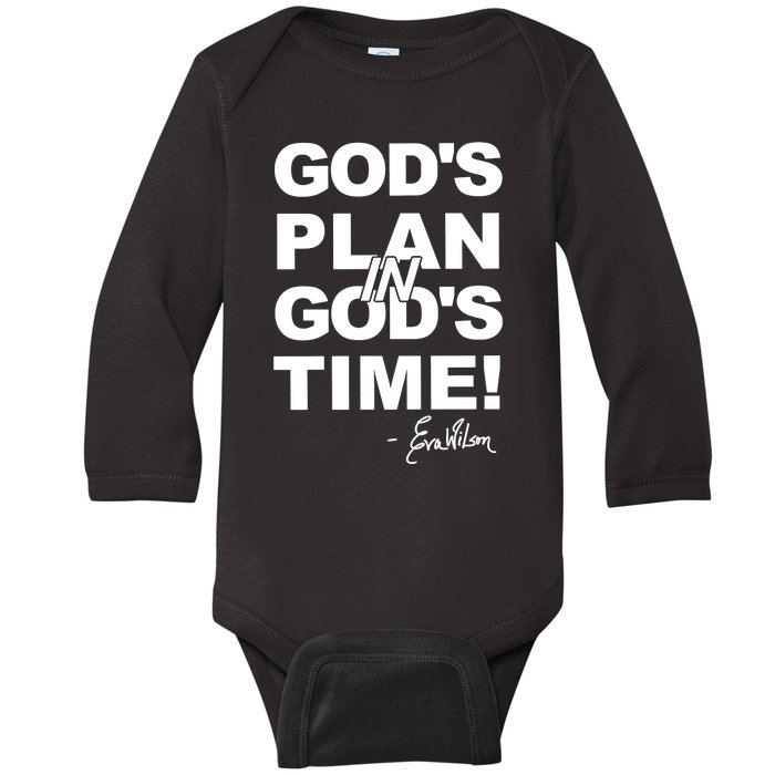 Klever Shirtz GodS Plan In GodS Time Baby Long Sleeve Bodysuit