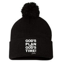 Klever Shirtz GodS Plan In GodS Time Pom Pom 12in Knit Beanie