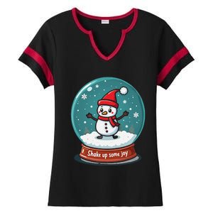 Kawaii Snow Globe Shake Up Some Joy Christmas Ladies Halftime Notch Neck Tee