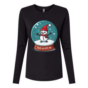 Kawaii Snow Globe Shake Up Some Joy Christmas Womens Cotton Relaxed Long Sleeve T-Shirt