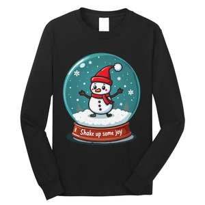 Kawaii Snow Globe Shake Up Some Joy Christmas Long Sleeve Shirt