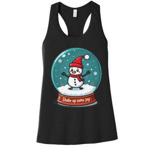 Kawaii Snow Globe Shake Up Some Joy Christmas Women's Racerback Tank