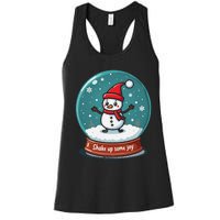 Kawaii Snow Globe Shake Up Some Joy Christmas Women's Racerback Tank