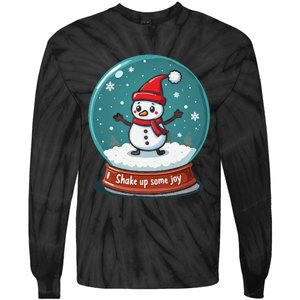 Kawaii Snow Globe Shake Up Some Joy Christmas Tie-Dye Long Sleeve Shirt