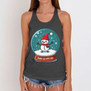 Kawaii Snow Globe Shake Up Some Joy Christmas Women's Knotted Racerback Tank