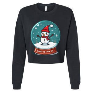 Kawaii Snow Globe Shake Up Some Joy Christmas Cropped Pullover Crew