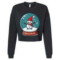 Kawaii Snow Globe Shake Up Some Joy Christmas Cropped Pullover Crew