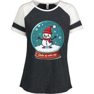 Kawaii Snow Globe Shake Up Some Joy Christmas Enza Ladies Jersey Colorblock Tee