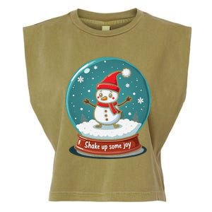 Kawaii Snow Globe Shake Up Some Joy Christmas Garment-Dyed Women's Muscle Tee