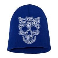 Kitten Skeleton Halloween Costume Skull Cats Gift Short Acrylic Beanie