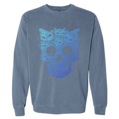 Kitten Skeleton Halloween Costume Skull Cats Gift Garment-Dyed Sweatshirt