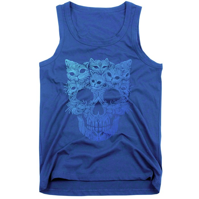 Kitten Skeleton Halloween Costume Skull Cats Gift Tank Top