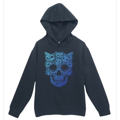 Kitten Skeleton Halloween Costume Skull Cats Gift Urban Pullover Hoodie