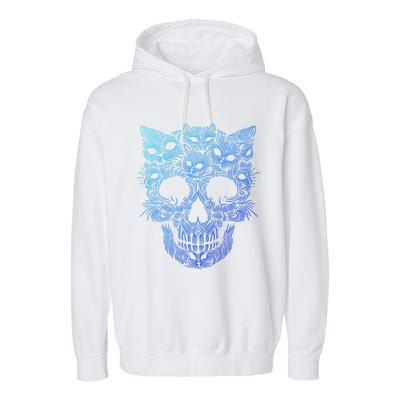 Kitten Skeleton Halloween Costume Skull Cats Gift Garment-Dyed Fleece Hoodie