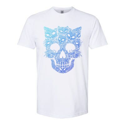 Kitten Skeleton Halloween Costume Skull Cats Gift Softstyle CVC T-Shirt