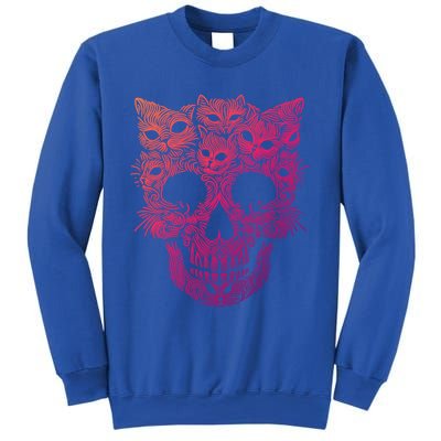 Kitten Skeleton Halloween Costume Skull Cats Gift Sweatshirt