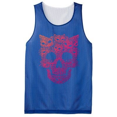 Kitten Skeleton Halloween Costume Skull Cats Gift Mesh Reversible Basketball Jersey Tank