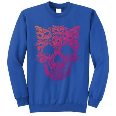 Kitten Skeleton Halloween Costume Skull Cats Gift Tall Sweatshirt