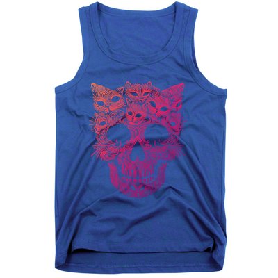 Kitten Skeleton Halloween Costume Skull Cats Gift Tank Top