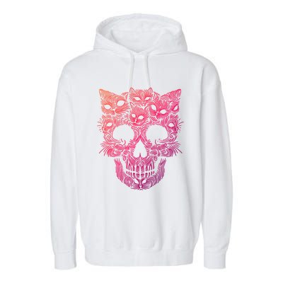 Kitten Skeleton Halloween Costume Skull Cats Gift Garment-Dyed Fleece Hoodie