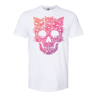 Kitten Skeleton Halloween Costume Skull Cats Gift Softstyle CVC T-Shirt