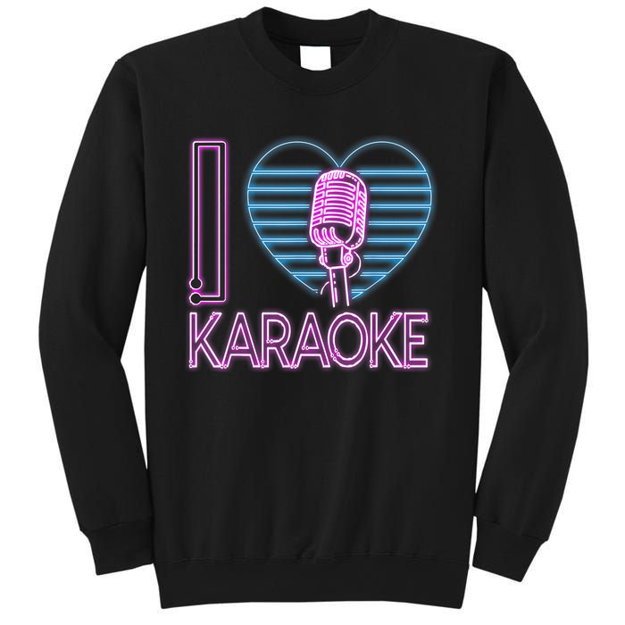 Karaoke Singer Heart 80s Retro I Love Karaoke Sweatshirt