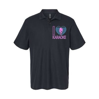 Karaoke Singer Heart 80s Retro I Love Karaoke Softstyle Adult Sport Polo