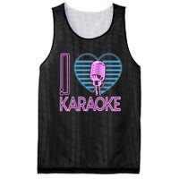 Karaoke Singer Heart 80s Retro I Love Karaoke Mesh Reversible Basketball Jersey Tank